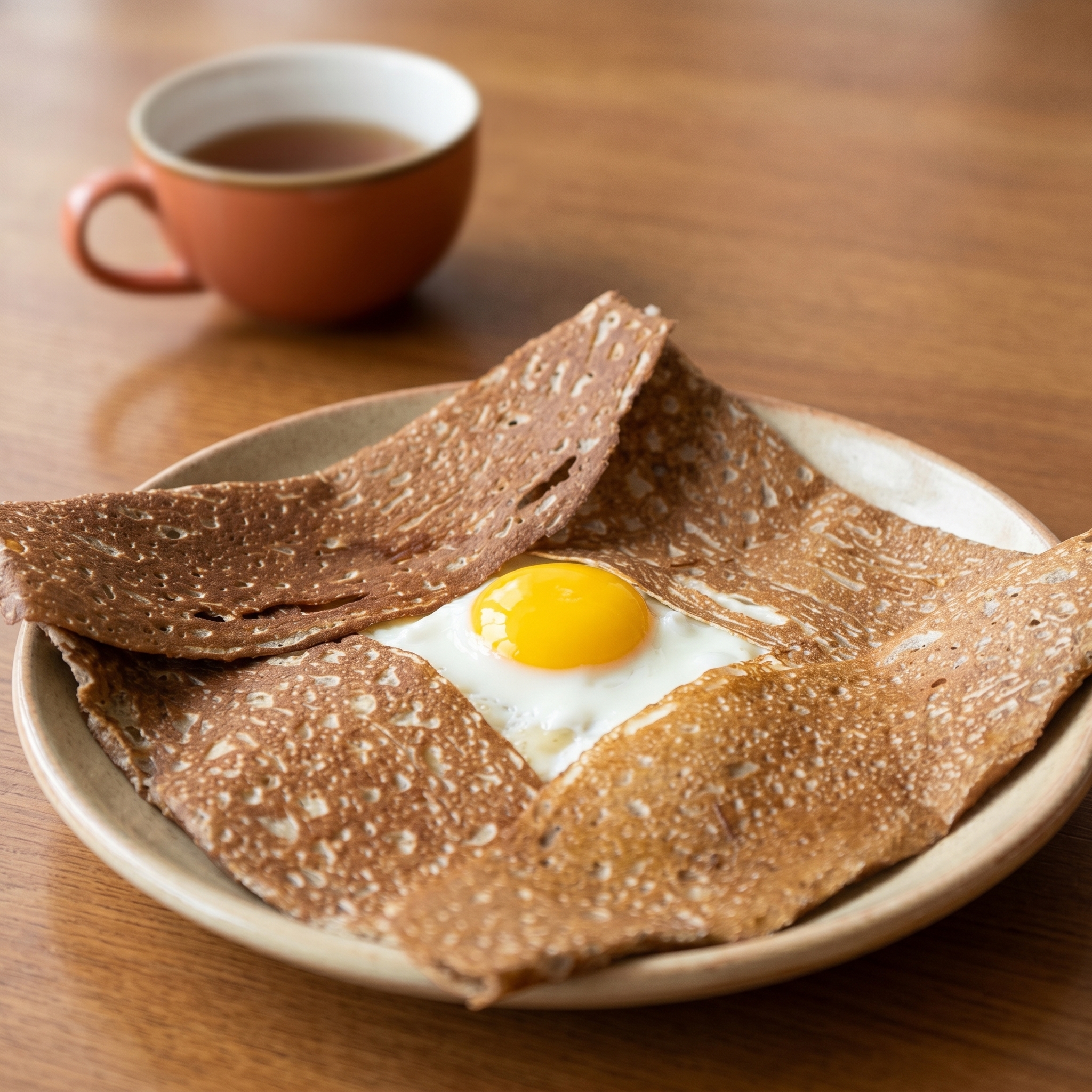 Galette complète, œuf au plat